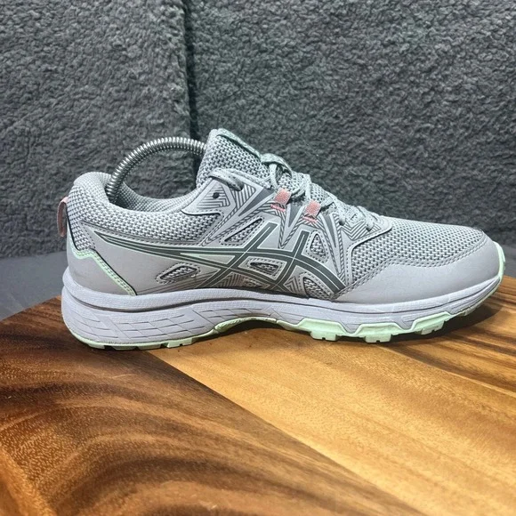 ASICS Gel Venture 8 Women's Running Shoes Gray Pink Mint Lace Up Size 10 - Picture 8 of 12